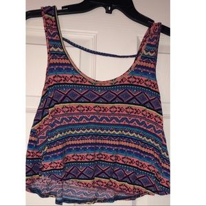 Vibrant Geometric Flowy Crop Top